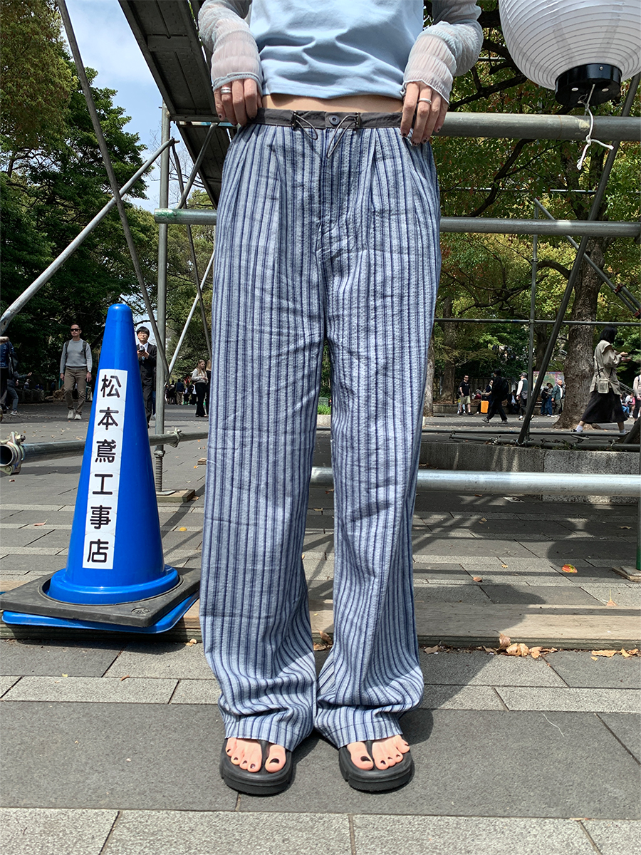 Stripe pin pants (3color) *ブルー5/22順次出庫
